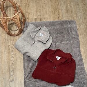 Croft & Barrow Red & Grey Pullover